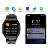 PrettyLittle Montre intelligente S9 avec câble de charge magnétique - Montre de suivi d'activité sportive et de fitness avec bracelet en gel de silice iOS Android Noir