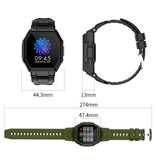 PrettyLittle S9 Smartwatch mit magnetischem Ladekabel - Fitness Sport Activity Tracker Silica Gel Strap Watch iOS Android Schwarz