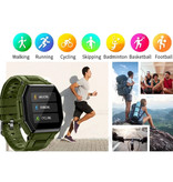 PrettyLittle S9 Smartwatch with Magnetic Charging Cable - Fitness Sport Activity Tracker Silica Gel Strap Watch iOS Android Green