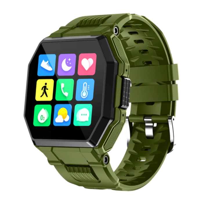 Reloj inteligente S9 con cable de carga magnético - Fitness Sport Activity Tracker Reloj con correa de gel de sílice iOS Android Verde