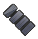 LEIK 26800mAh Draagbare Solar Powerbank 4 Zonnepanelen - Flexibele Zonne-energie Batterij Oplader 7.5W Zon Zwart
