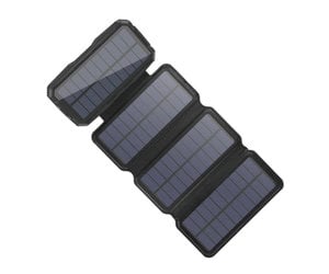 26800mAh Portable Solar Power Bank 4 pannelli solari - Caricabatteria  flessibile a energia solare 7.5W Sun Black