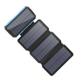 LEIK Banque d'énergie solaire portable 26800mAh 4 panneaux solaires - Chargeur de batterie à énergie solaire flexible 7.5W Sun Blue