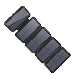 LEIK Banque d'énergie solaire portable 26800mAh 5 panneaux solaires - Chargeur de batterie à énergie solaire flexible 7.5W Sun Black