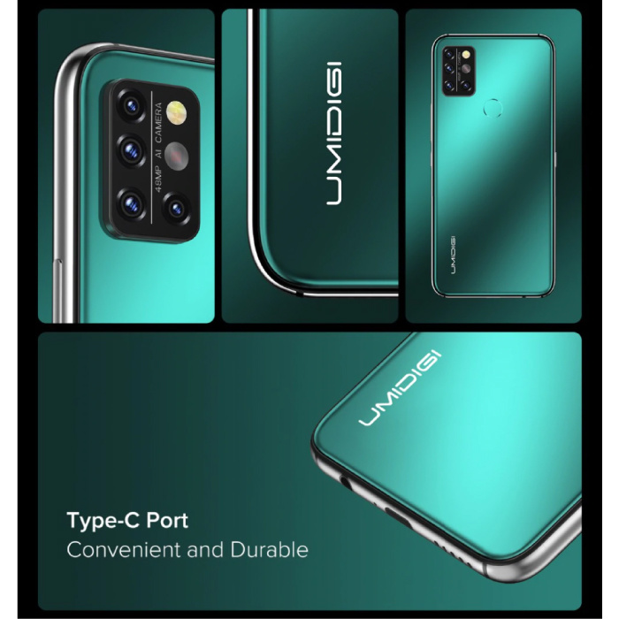 UMIDIGI A9S Pro Smartphone Forest Green - Odblokowany bez karty SIM - 6 GB RAM - 128 GB Storage - 48MP Quad Camera - Bateria 4150mAh - Mint - 3-letnia gwarancja