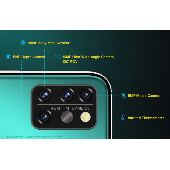 UMIDIGI A9S Pro Smartphone Onyx Schwarz - Unlocked SIM Free - 8 GB RAM - 128 GB Speicher - 48MP Quad-Kamera - 4150mAh Akku - Neuzustand - 3 Jahre Garantie