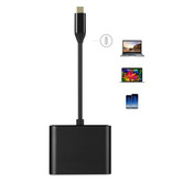 Besiuni Hub USB-C 6 w 1 do Macbooka Pro / Air - USB 3.0 / Type C / HDMI / Ethernet - Hub RJ45 Rozdzielacz transferu danych Srebrny - Copy