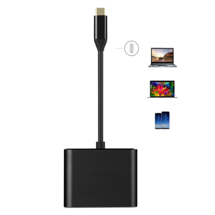 Besiuni Hub USB-C 6 w 1 do Macbooka Pro / Air - USB 3.0 / Type C / HDMI / Ethernet - Hub RJ45 Rozdzielacz transferu danych Srebrny - Copy