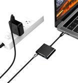 Besiuni Hub USB-C 6 in 1 per Macbook Pro / Air - USB 3.0 / Tipo C / HDMI / Ethernet - Splitter trasferimento dati hub RJ45 Argento - Copy