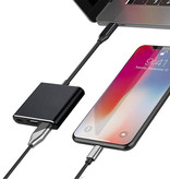 Besiuni Concentrador USB-C 3 en 1 - Compatible con Macbook Pro / Air - USB 3.0 / Tipo C PD / HDMI - Divisor de suministro de energía para transferencia de datos Negro