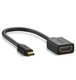 UGREEN Câble Adaptateur Convertisseur Micro-HDMI vers HDMI - 4K 60Hz Haute Vitesse 22cm Noir