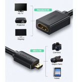 UGREEN Micro-HDMI zu HDMI Konverter Adapterkabel - 4K 60Hz High Speed 22cm Schwarz