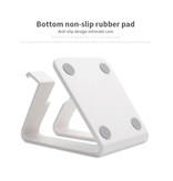 WSSHE Soporte de escritorio universal para teléfono - Apertura para cargador - Soporte de escritorio para teléfono inteligente para videollamadas Blanco