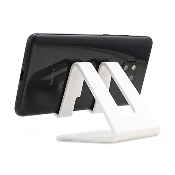 Universal Phone Holder Desk Stand - Opening for Charger - Video Calling Smartphone Holder Desk Stand White