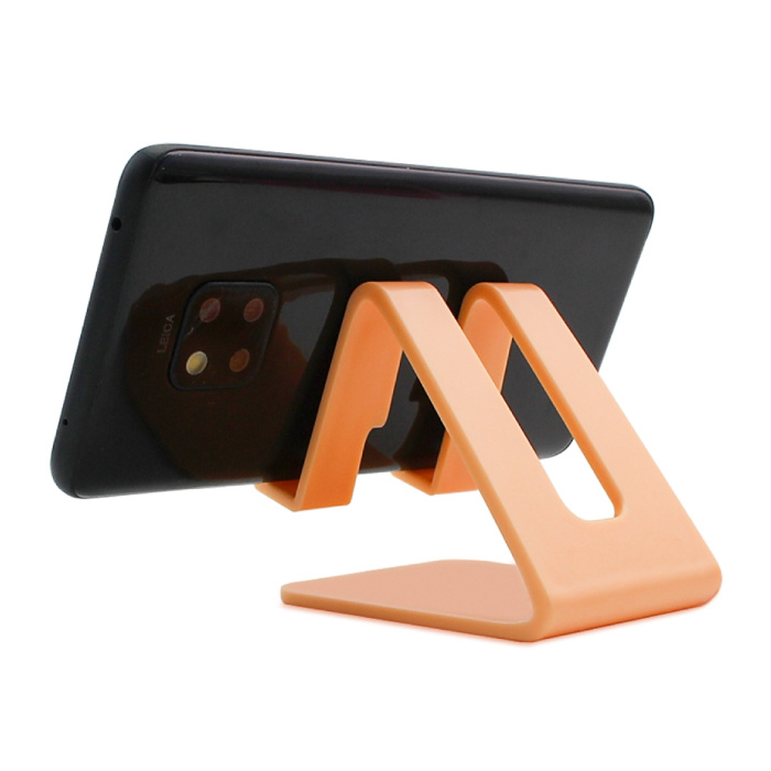 Supporto da tavolo universale per telefono - Apertura per caricabatterie - Supporto per smartphone Supporto da tavolo per videochiamate Arancione