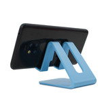 WSSHE Supporto da tavolo universale per telefono - Apertura per caricatore - Supporto per smartphone per videochiamate Supporto da tavolo blu