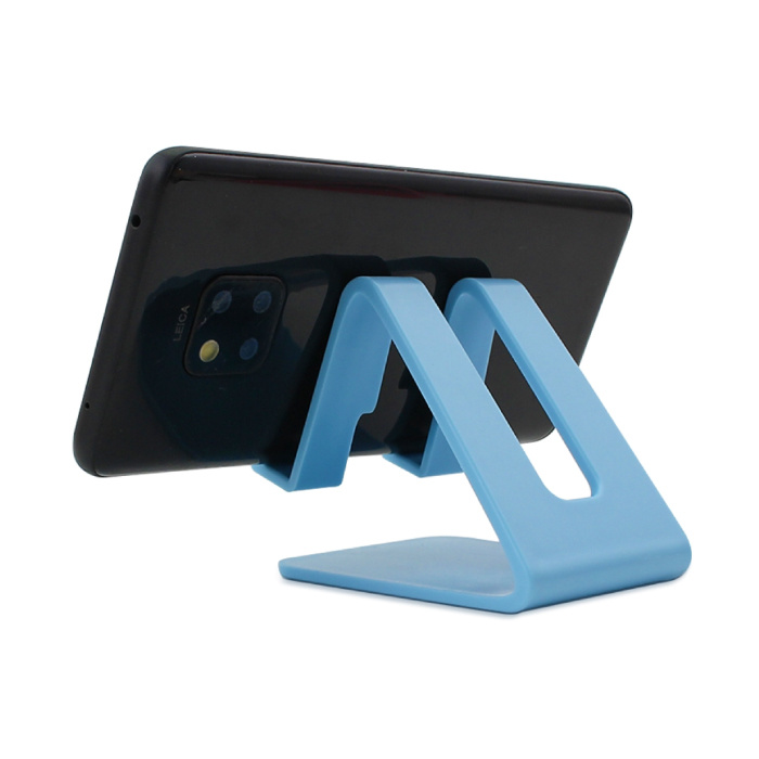 Supporto da tavolo universale per telefono - Apertura per caricatore - Supporto per smartphone per videochiamate Supporto da tavolo blu