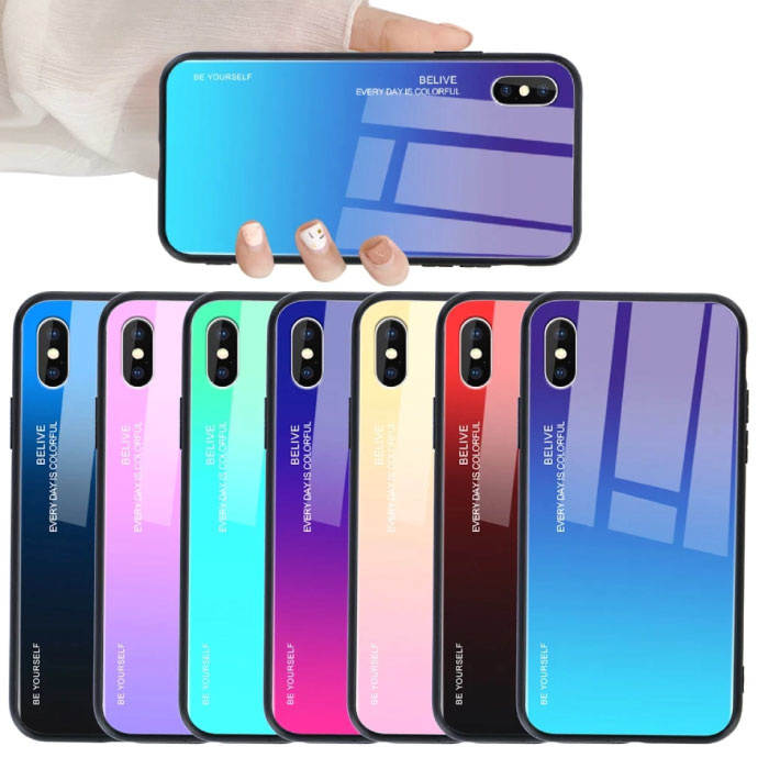 Stuff Certified® Xiaomi Mi 10 Gradient Case - TPU und 9H Glas - Stoßfestes Glossy Case Cover Case Dunkelblau