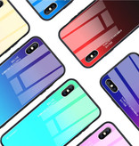 Stuff Certified® Estuche degradado para Xiaomi Redmi Note 8 - TPU y vidrio 9H - Carcasa brillante a prueba de golpes Cas azul oscuro