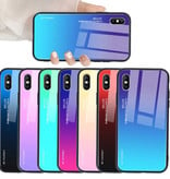 Stuff Certified® Xiaomi Redmi Note 8 Pro Gradient Case - TPU i szkło 9H - Odporny na wstrząsy błyszczący pokrowiec Cas Pink