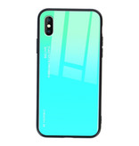 Stuff Certified® Xiaomi Redmi Note 8 Gradient Case - TPU et verre 9H - Housse de protection brillante antichoc Cas Vert