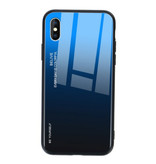 Stuff Certified® Xiaomi Redmi Note 8 Pro Gradient Hoesje - TPU en 9H Glas - Shockproof Glossy Case Cover Cas Donkerblauw