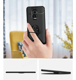 Keysion Funda Xiaomi Redmi Note 7 Pro con anillo de metal - Funda de funda a prueba de golpes con enfoque automático Cas TPU Negro + Pata de cabra