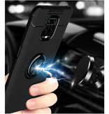 Keysion Xiaomi Mi Note 10 Lite Hülle mit Metallring - Autofokus Stoßfeste Hülle Hülle TPU Schwarz + Ständer