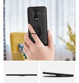 Keysion Coque Xiaomi Poco F2 Pro avec Anneau Métallique - Housse Antichoc Auto Focus Cas TPU Noir-Or + Béquille