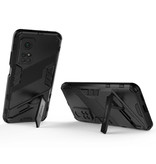 BIBERCAS Coque Xiaomi Mi 10T avec béquille - Housse de protection antichoc avec mise au point automatique TPU Noir