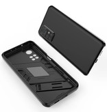 BIBERCAS Custodia Xiaomi Mi 10 Lite con cavalletto - Custodia protettiva per armatura antiurto con messa a fuoco automatica TPU nera