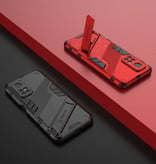 BIBERCAS Custodia Xiaomi Mi 10T Pro con cavalletto - Custodia protettiva per armatura antiurto con messa a fuoco automatica TPU rossa