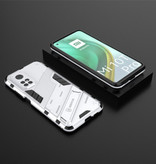 BIBERCAS Xiaomi Mi 10T Pro Hoesje met Kickstand - Auto Focus Shockproof Armor Case Cover TPU Wit