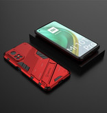 BIBERCAS Coque Xiaomi Mi 10T Pro avec béquille - Housse de protection antichoc avec mise au point automatique TPU Rouge