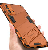 BIBERCAS Xiaomi Mi 10 Lite Hoesje met Kickstand - Auto Focus Shockproof Armor Case Cover TPU Oranje