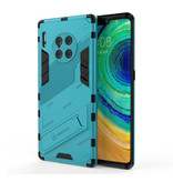 BIBERCAS Coque Xiaomi Mi 10T avec béquille - Housse de protection antichoc avec mise au point automatique TPU Bleu