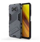 BIBERCAS Custodia Xiaomi Mi 11 Lite con cavalletto - Custodia protettiva per armatura antiurto con messa a fuoco automatica TPU grigia