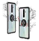 Keysion Xiaomi Redmi Note 7 Case with Metal Ring Kickstand - Transparent Shockproof Case Cover PC Black