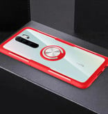 Keysion Funda Xiaomi Mi 10 con soporte de anillo de metal - Funda transparente a prueba de golpes PC Red