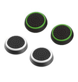 Caysolle 4 Thumb Stick Grips for PS3/PS4/Xbox 360/Xbox One Joystick - Non-Slip Controller Caps - Green and White