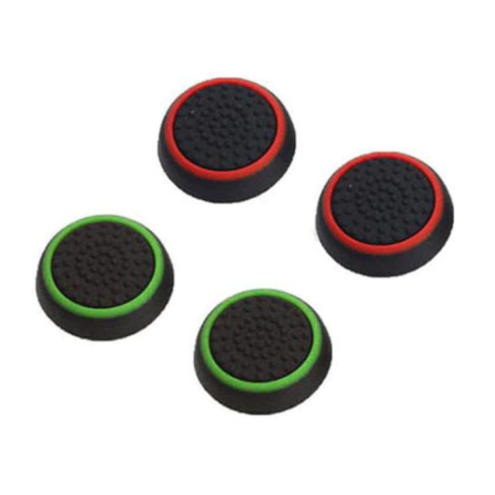 4 impugnature per joystick per PS3/PS4/Xbox 360/Xbox One - Cappucci antiscivolo per controller - Verde e rosso