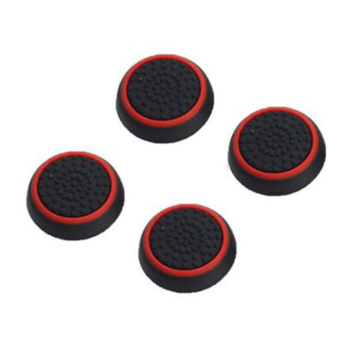 4 Thumb Stick Grips for PS3/PS4/Xbox 360/Xbox One Joystick - Non-Slip Controller Caps - Red