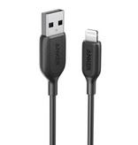 ANKER Cable de carga Powerline 3 para iPhone Lightning - Cable de datos 2.4A Cable cargador de 90cm Negro