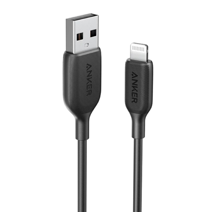 Cable de carga Powerline 3 para iPhone Lightning - Cable de datos 2.4A Cable cargador de 90cm Negro