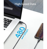 ANKER Powerline 3 Oplaadkabel voor iPhone Lightning - 2.4A Datakabel 90cm Oplader Kabel Zwart