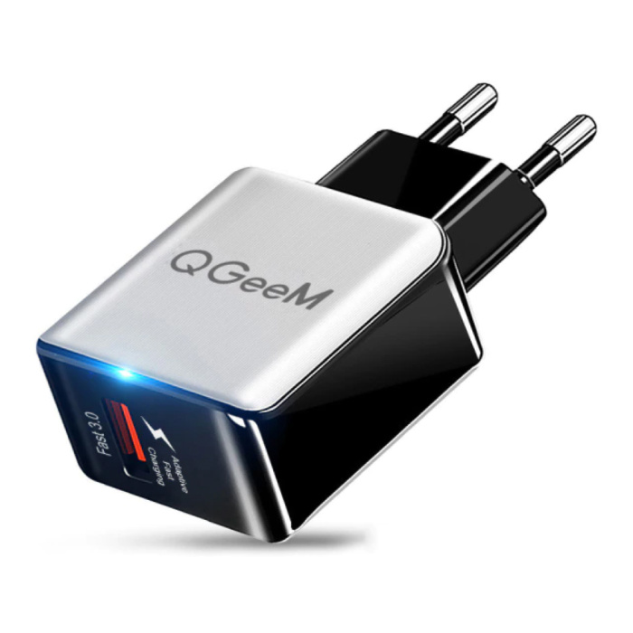 Ładowarka z wtyczką Quick Charge 3.0 — ładowarka ścienna z szybkim ładowaniem 18 W/3 A, biała