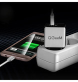 QGeeM Chargeur de prise Quick Charge 3.0 - Adaptateur de chargeur mural à charge rapide 18W/3A Blanc