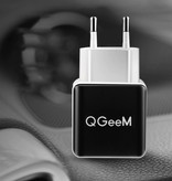 QGeeM Chargeur de prise Quick Charge 3.0 - Adaptateur de chargeur mural à charge rapide 18W / 3A Noir