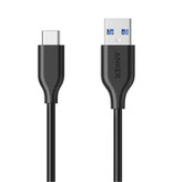 ANKER Kabel do ładowania Powerline USB-C - Kabel do transmisji danych 3A typu C 90cm Kabel do ładowarki Czarny