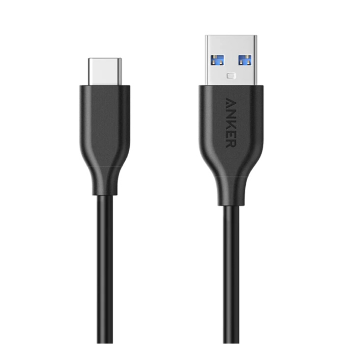 Cable de carga Powerline USB-C - Cable de datos 3A Tipo C Cable de carga de 90 cm Negro